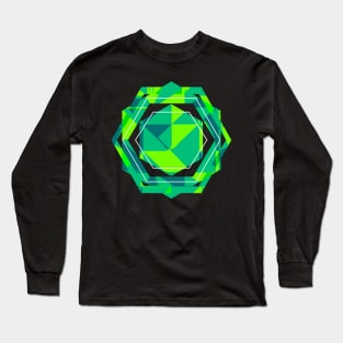 Geometric funny pop art summer green Long Sleeve T-Shirt